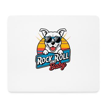 Rock and Roll Baby Hund - Mousepad (Querformat) - Weiß - Vorne