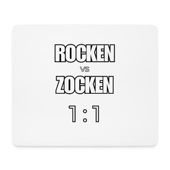 Rocken vs Zocken - Rock Gaming Vergleich - Mousepad (Querformat) - Weiß - Vorne