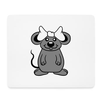 Maus Frau Hübsche Schleife Girl Kleine Ratte Süße - Mousepad (Querformat) - Weiß - Vorne