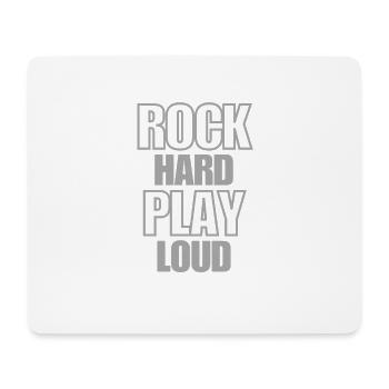 Rock Hard Play Loud - coole Sprüche - Mousepad (Querformat) - Weiß - Vorne