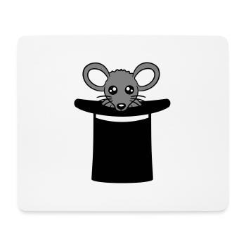 souris en chapeau de sorcier chapeau haut de forme petite souris mignon - Tapis de souris (format paysage) - blanc - Devant