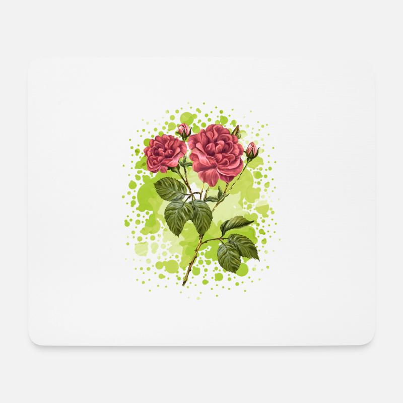Blumen - Mousepad (Querformat) - Weiß