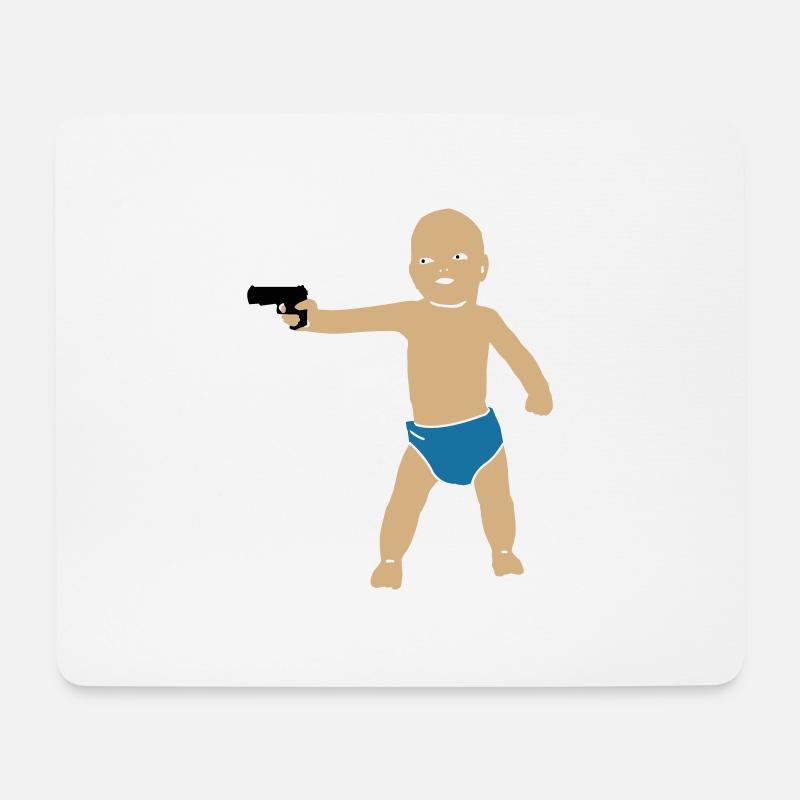 baby gun - Tapis de souris (format paysage) - blanc