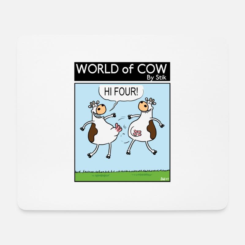 HI FOUR! - Tapis de souris (format paysage) - blanc
