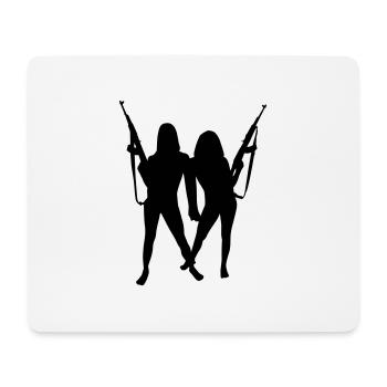 Womans and Guns - Mousepad (Querformat) - Weiß - Vorne