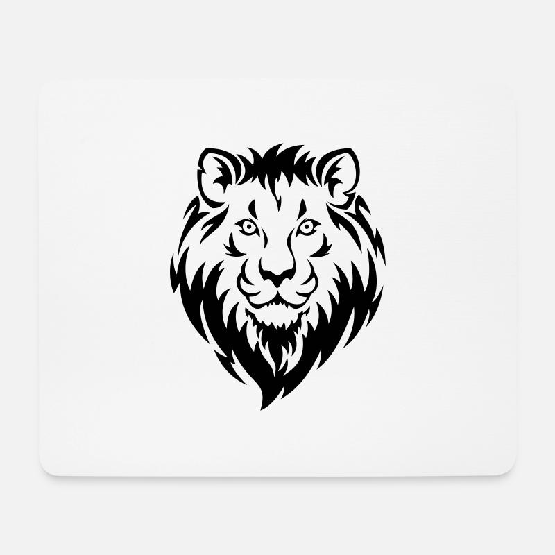 Löwe - Mousepad (Querformat) - Weiß