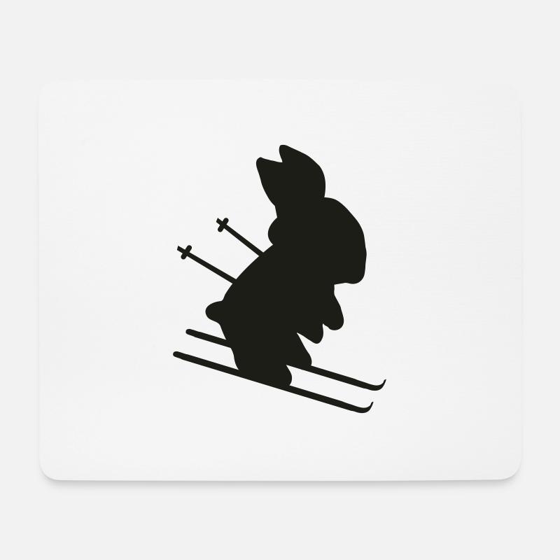 Ski Hase - skihase - Mousepad (Querformat) - Weiß