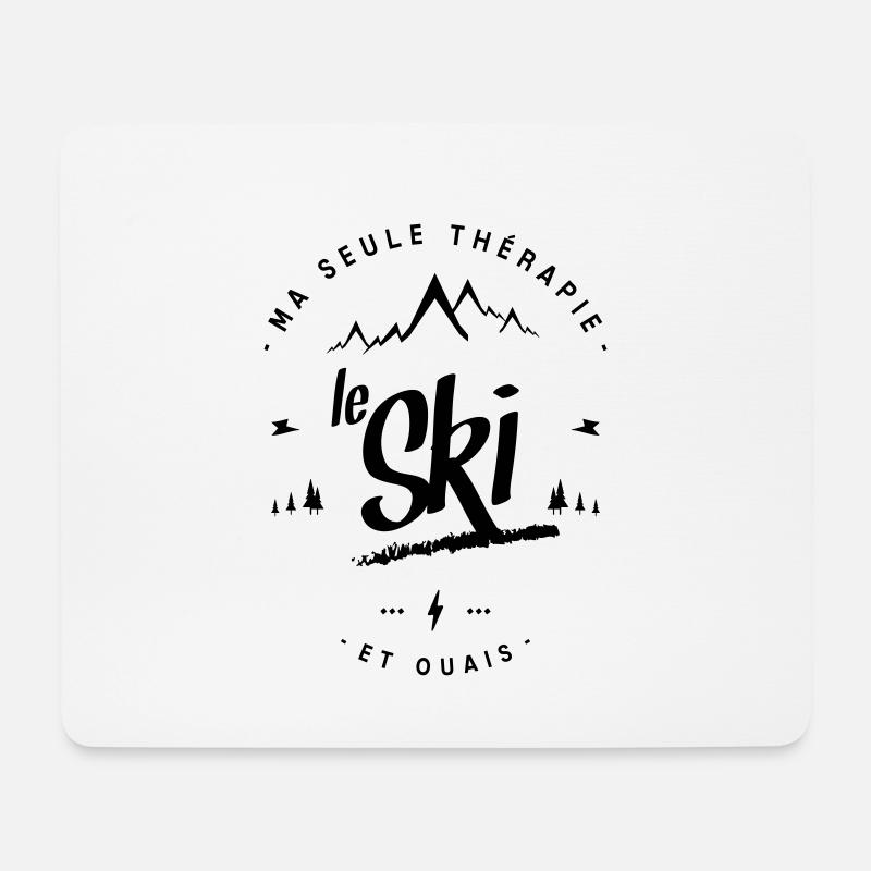 LE SKI MA THÉRAPIE - Tapis de souris (format paysage) - blanc