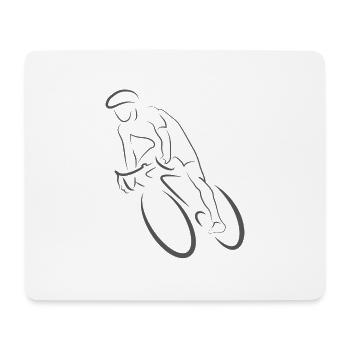 Sportsman training with a racing bike - Mouse Pad (horizontal) - white - Front