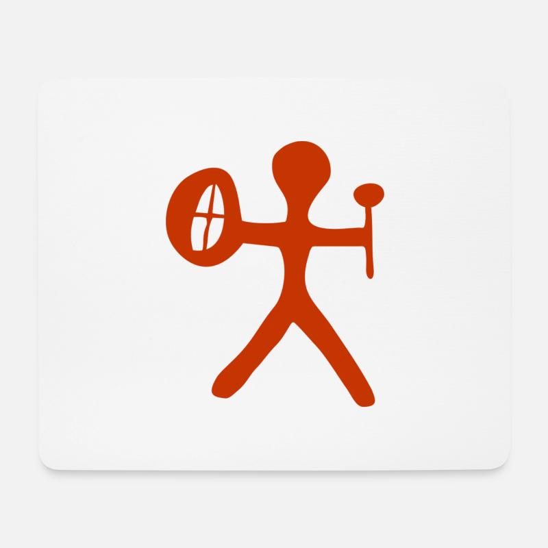 Schamanen-Schlagzeuger - Mousepad (Querformat) - Weiß