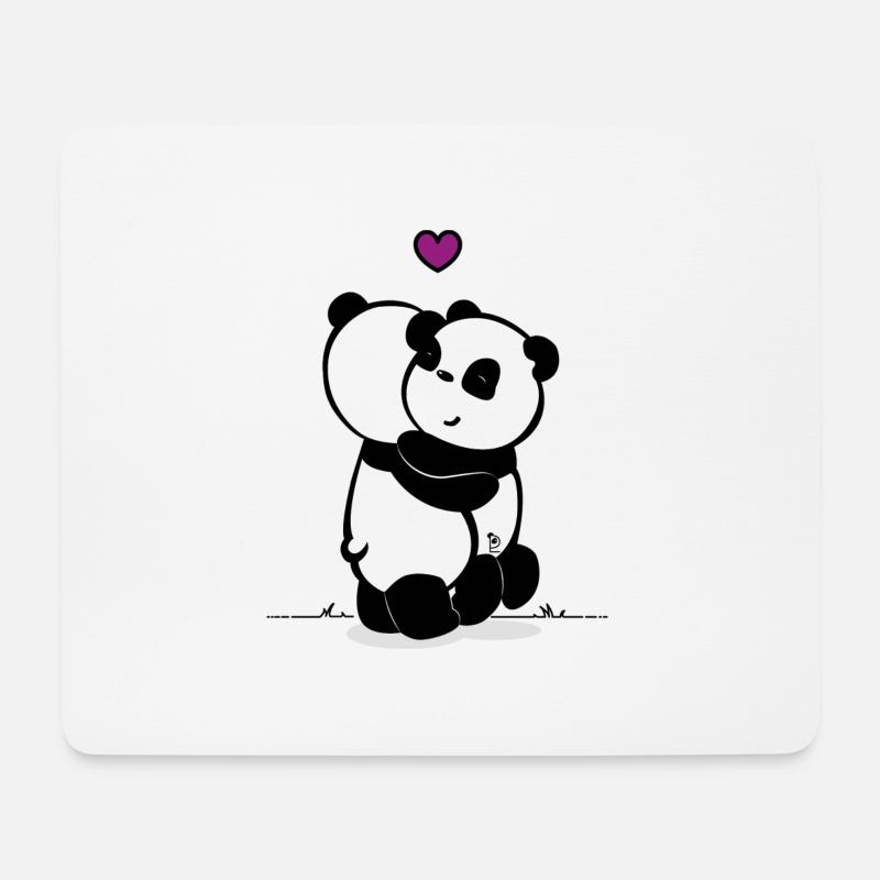 Pandalove - Mousepad (Querformat) - Weiß