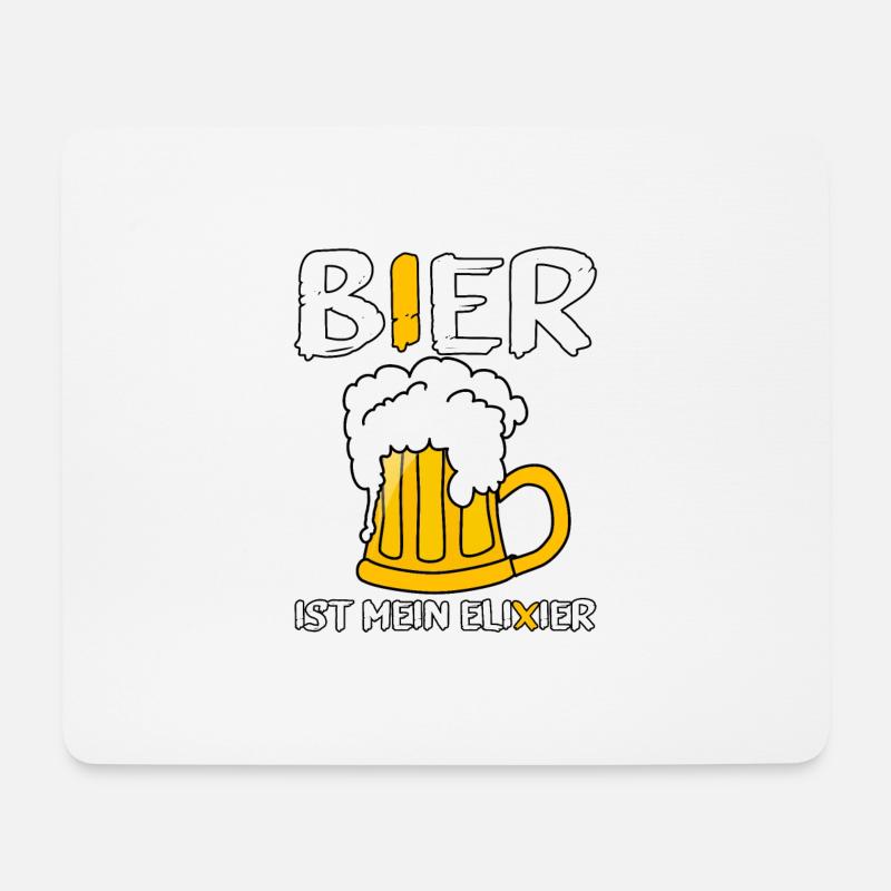 Bier ist mein Elixier Spruch Party Fest Oktober - Mousepad (Querformat) - Weiß