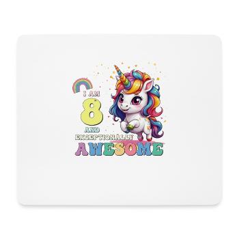Girls Kids Unicorn It's My Birthday, I am 8 and - Mouse Pad (horizontal) - white - Front