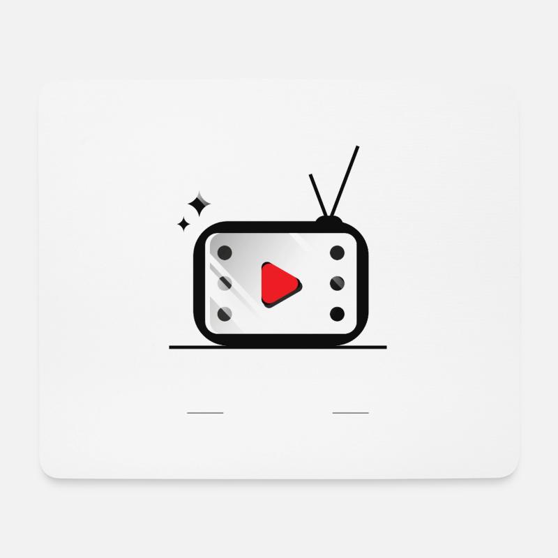 Retro TV Play Button Pattern - Mouse Pad (horizontal) - white