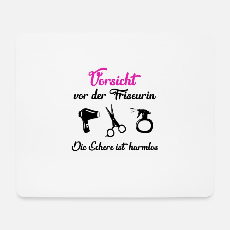 Friseur Friseurin Geschenk - Mousepad (Querformat) - Weiß