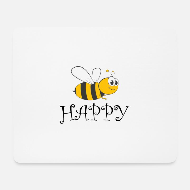 Biene - Mousepad (Querformat) - Weiß