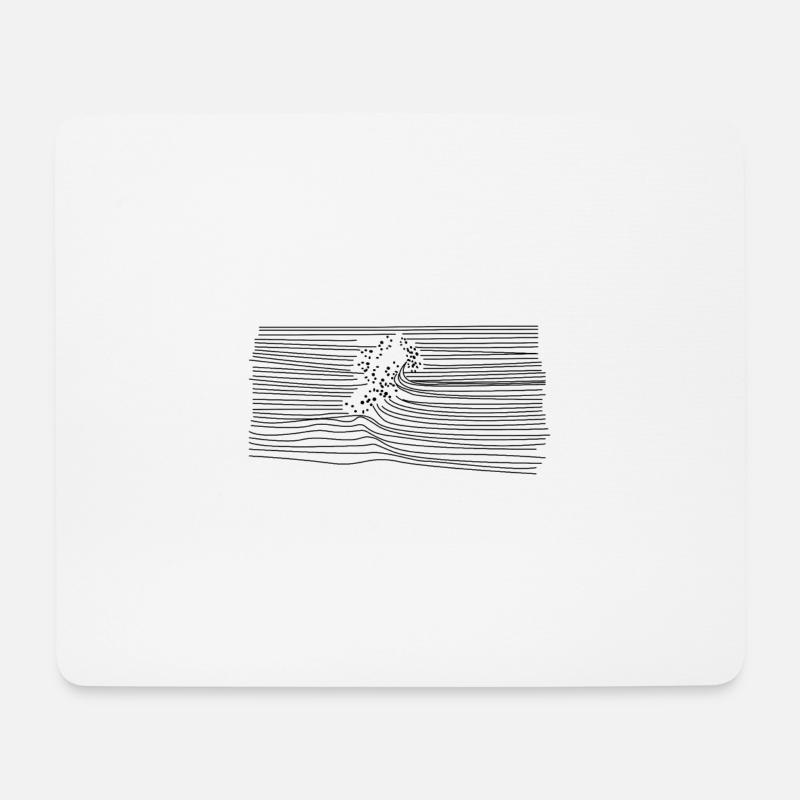 Wellen - Mousepad (Querformat) - Weiß