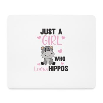 Just a girl who loves Hippos süßes Flusspferd - Mousepad (Querformat) - Weiß - Vorne