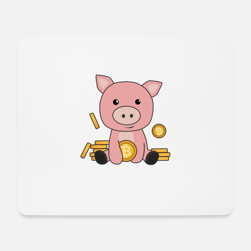 Bitcoin Sparschwein Hodl Coins halten digitales - Mousepad (Querformat) - Weiß