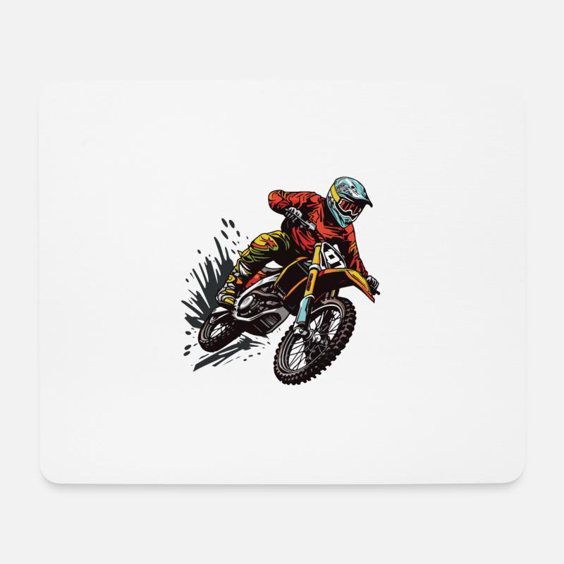 Motocross Sport - Tapis de souris (format paysage) - blanc