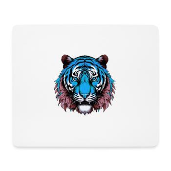 Tiger Portrait Colorful - Mouse Pad (horizontal) - white - Front