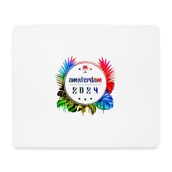 Amsterdam 2024 Bunt - Mousepad (Querformat) - Weiß - Vorne