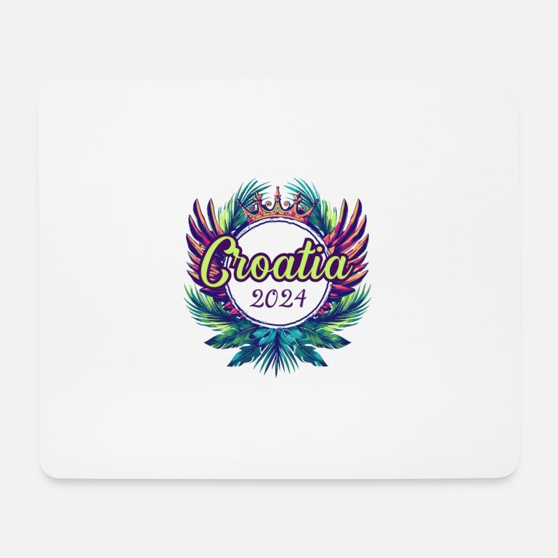Croatia 2024 Bunt - Mousepad (Querformat) - Weiß