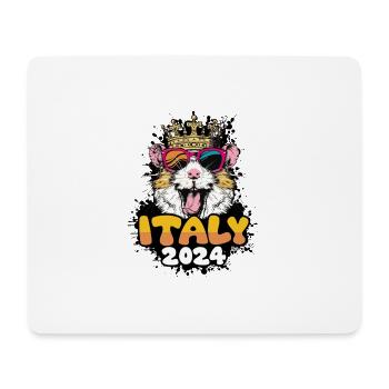 Italie 2024 Hamster - Tapis de souris (format paysage) - blanc - Devant