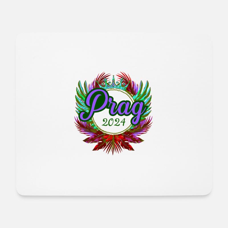 Prag 2024 Team - Mousepad (Querformat) - Weiß