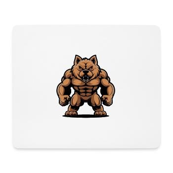 Chow Chow Chien Muscles Musculation - Tapis de souris (format paysage) - blanc - Devant