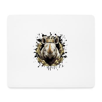 Tête de rhinocéros Portrait Couronne - Tapis de souris (format paysage) - blanc - Devant
