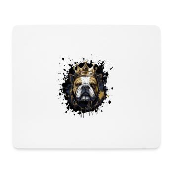 Bulldog Dog Head Portrait Crown - Mouse Pad (horizontal) - white - Front