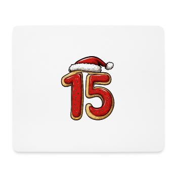 15 Numéro Noël - Tapis de souris (format paysage) - blanc - Devant