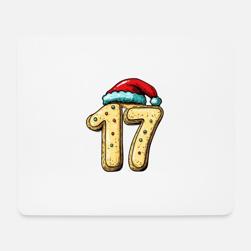 17 Zahl Weihnachten - Mousepad (Querformat) - Weiß