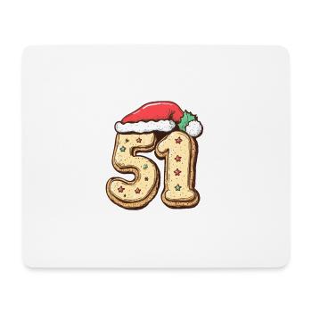 51 Zahl Weihnachten - Mousepad (Querformat) - Weiß - Vorne