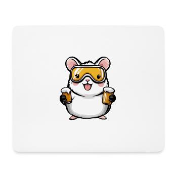 Hamster Ski Bier - Mousepad (Querformat) - Weiß - Vorne
