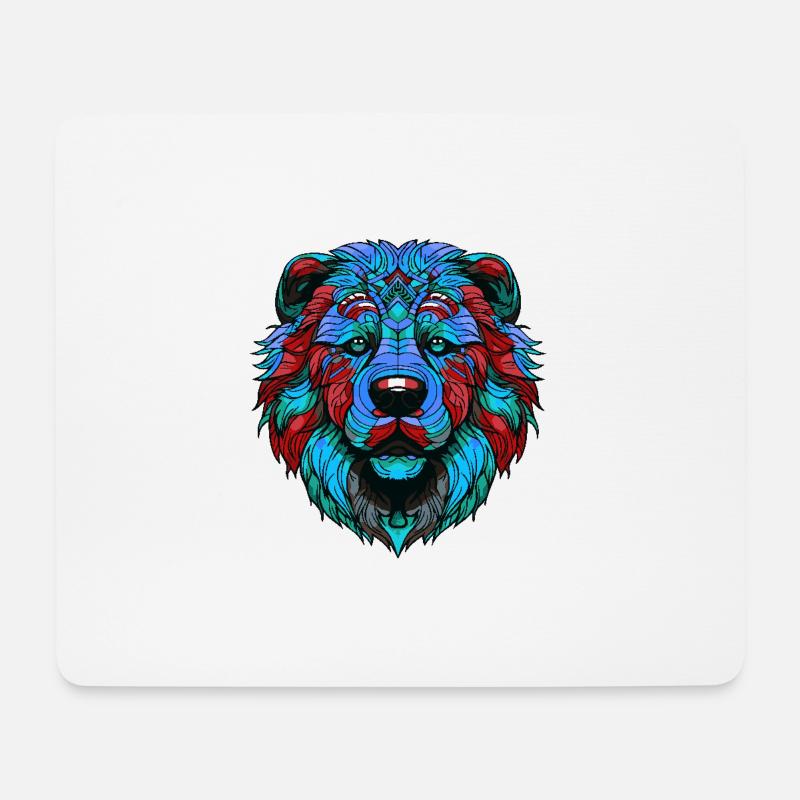 Chow Chow Hund Porträt Bunt - Mousepad (Querformat) - Weiß