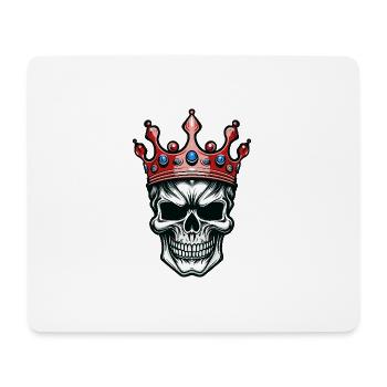 Crâne Roi Couronne - Tapis de souris (format paysage) - blanc - Devant