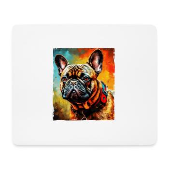 French Bulldog Dog Portrait - Mouse Pad (horizontal) - white - Front