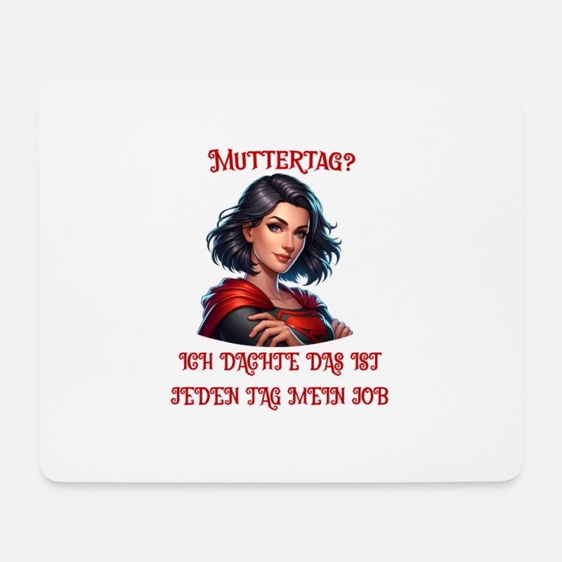 Muttertag - Ich dachte das ist jeden Tag mein Job - Mousepad (Querformat) - Weiß
