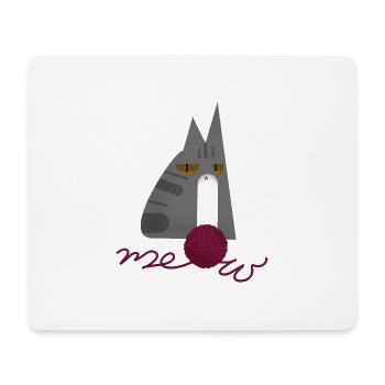 Kitten (gray) - Mouse Pad (horizontal) - white - Front