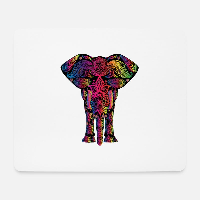 Elefant - Mousepad (Querformat) - Weiß