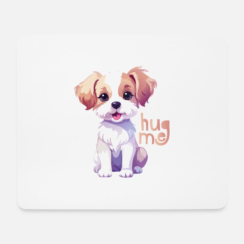 Cuddly Dog Puppy Hug Me - Mouse Pad (horizontal) - white