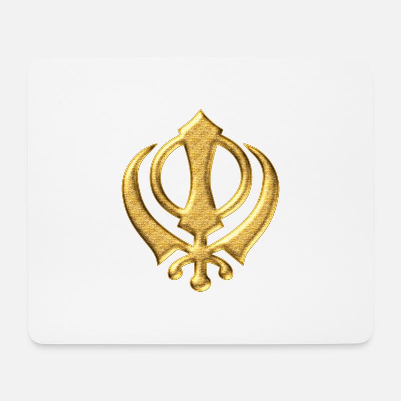 Khanda Sikh symbol swords religion Sikhism - Mouse Pad (horizontal) - white
