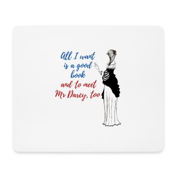 Un bon livre et Mr Darcy - Tapis de souris (format paysage) - blanc - Devant