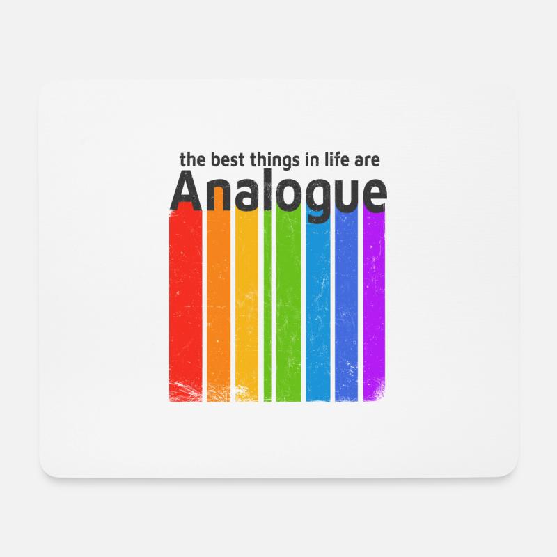 DIE BESTEN DINGE IM LEBEN SIND ANALOG RETRO STYLE - Mousepad (Querformat) - Weiß