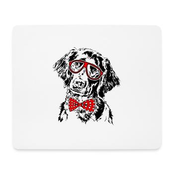 GROßER MÜNSTERLÄNDER Brille Hunde Hund Wilsigns - Mousepad (Querformat) - Weiß - Vorne