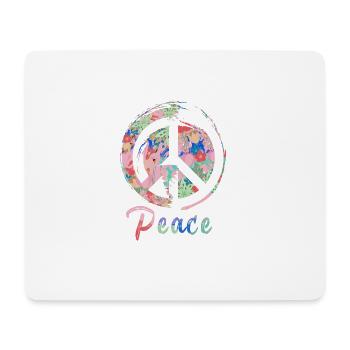 peace, pink,friede,graffiti,blau,bunt,schrift - Mousepad (Querformat) - Weiß - Vorne