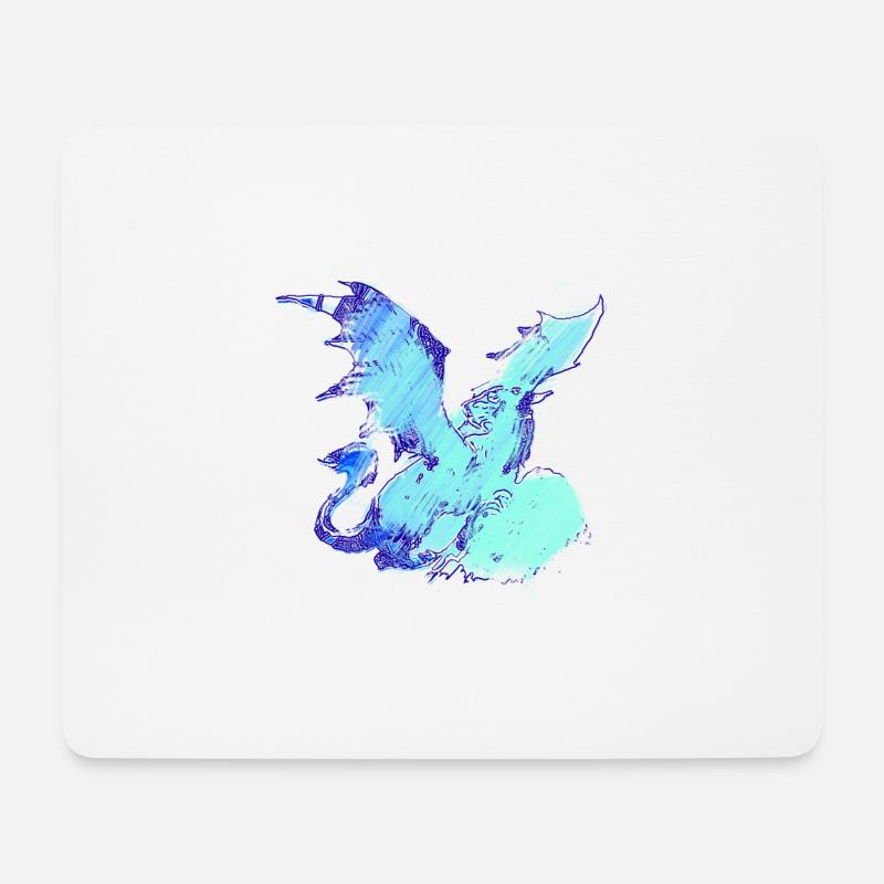 drache ,outline,malerei,graffiti,aquarell - Mousepad (Querformat) - Weiß