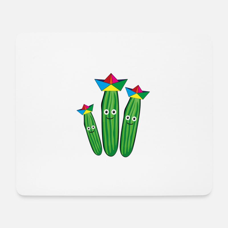 gurken trio,gurken,gurke,salatgurke,hut, schiff - Mousepad (Querformat) - Weiß